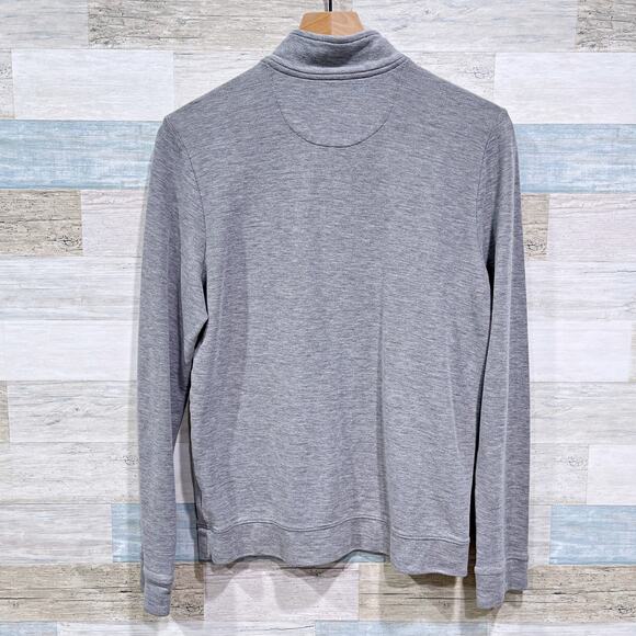 Vineyard Vines Saltwater 1/4 Zip Pullover Gray Pique Pima Cotton Boys XL 18 - Picture 3 of 5